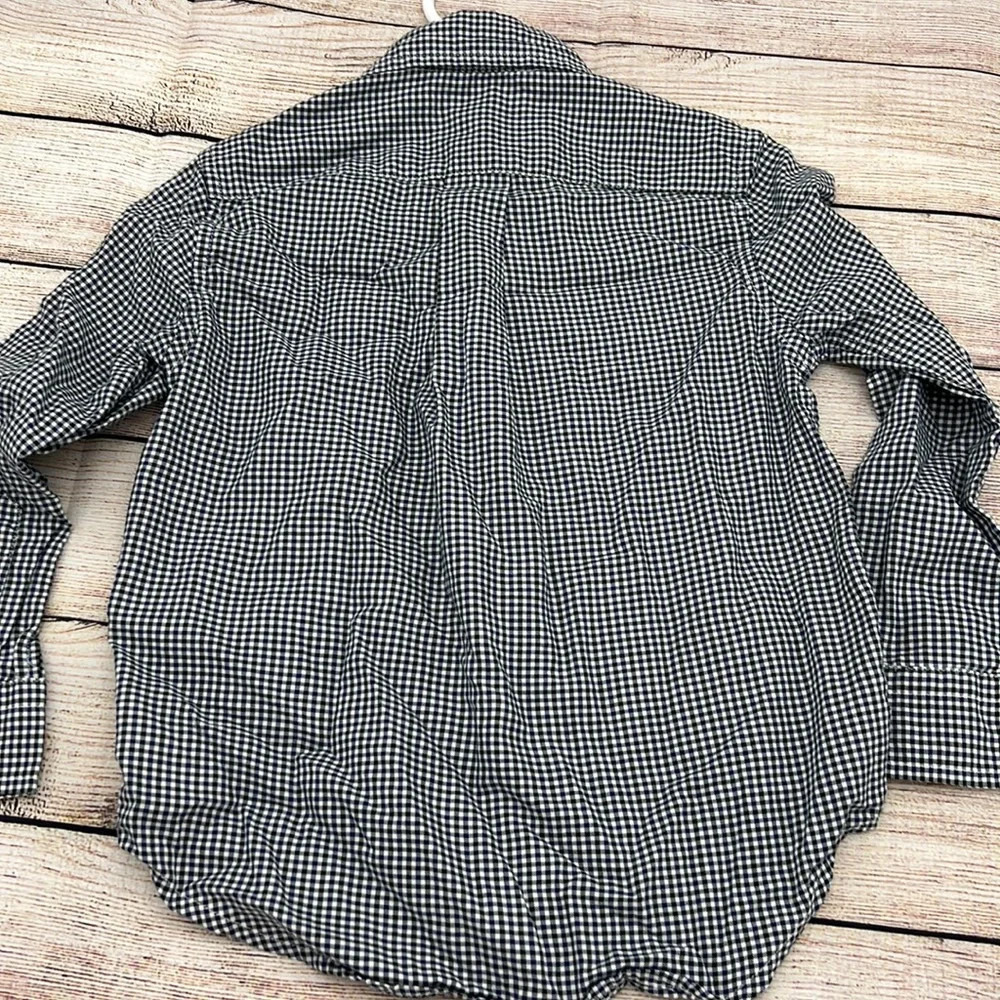 Ralph Lauren Black and Blue Plaid Button Down Sz 4